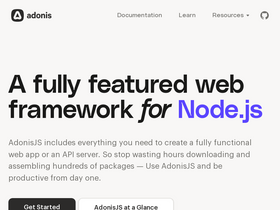 'adonisjs.com' screenshot