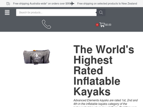 Oz Inflatable Kayaks homepage screenshot