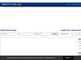 'kodypocztowe.info' screenshot