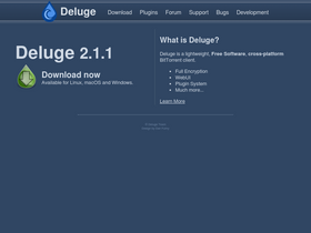 'deluge-torrent.org' screenshot
