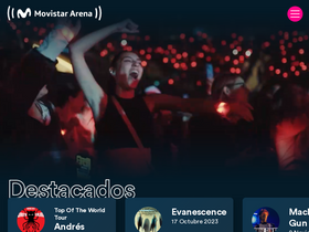 'movistararena.com.ar' screenshot
