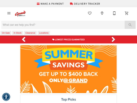 'grandappliance.com' screenshot