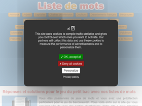 'listedemots.com' screenshot