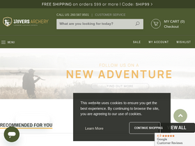'3riversarchery.com' screenshot