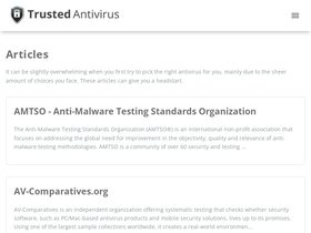 'trustedantiviruscompare.com' screenshot
