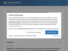 'transparenzregister.de' screenshot