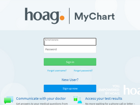 'hoagconnect.org' screenshot