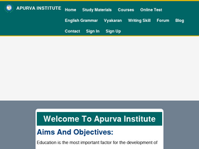 'apurvainstitute.in' screenshot