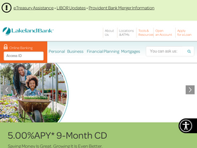 'lakelandbank.com' screenshot