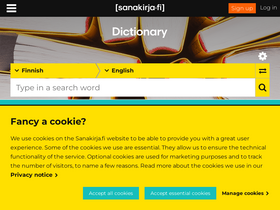 'sanakirja.fi' screenshot