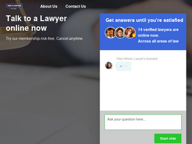 'askalawyeroncall.com' screenshot