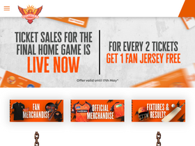 'sunrisershyderabad.in' screenshot