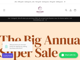 bestgoldshop.asia homepage screenshot