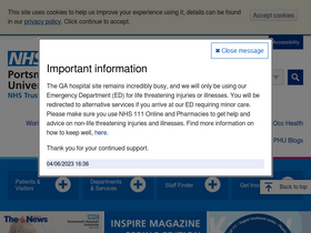 'porthosp.nhs.uk' screenshot