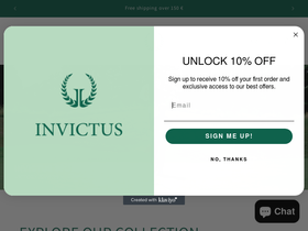 invictussportswear.com homepage screenshot