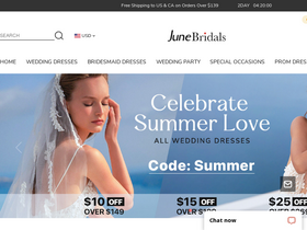 'junebridals.com' screenshot