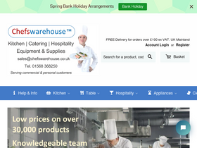 ChefsWarehouse UK homepage screenshot