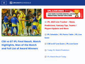 'cricketschedule.com' screenshot