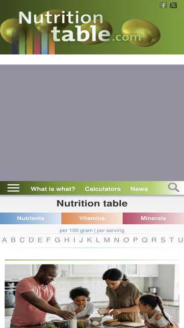 nutritiontable.com