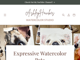 ashleyhawkeswatercolor.com homepage screenshot