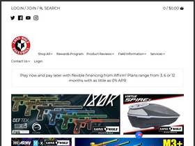 'lonewolfpaintball.com' screenshot