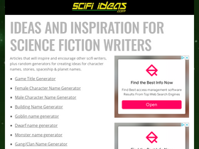 'scifiideas.com' screenshot
