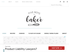 '5boysbaker.com' screenshot