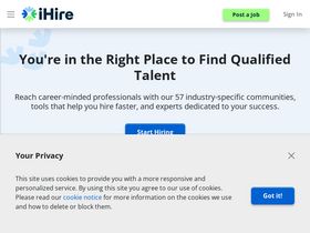 'ihire.com' screenshot