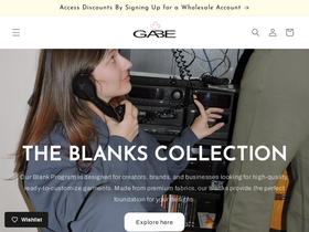 gabeclothing.com homepage screenshot