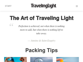 'travelinglight.com' screenshot