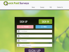 'quickpaysurvey.com' screenshot