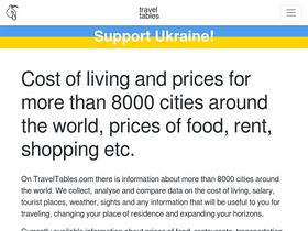 'traveltables.com' screenshot
