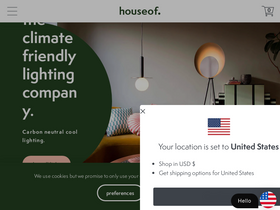 houseof homepage screenshot