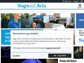 'sognavis.no' screenshot