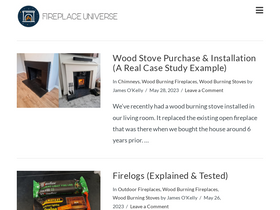 'fireplaceuniverse.com' screenshot