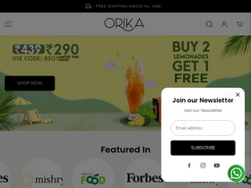 orikaflavours.com homepage screenshot