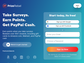'prizerebel.com' screenshot