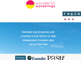 'wonderfulwanderings.com' screenshot