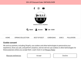 yemaksweater.com homepage screenshot