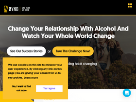 'oneyearnobeer.com' screenshot