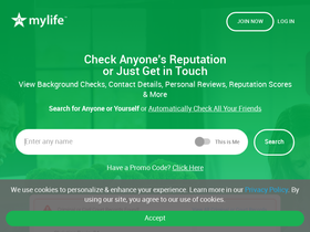 'mylife.com' screenshot