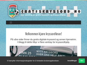 'gratiskryssord.no' screenshot