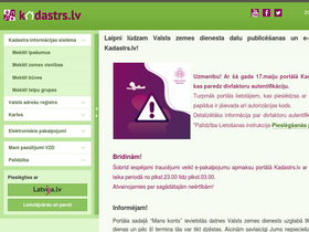'kadastrs.lv' screenshot