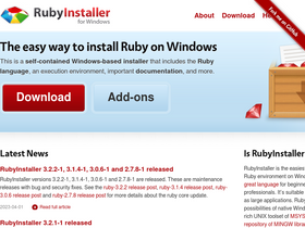 'rubyinstaller.org' screenshot