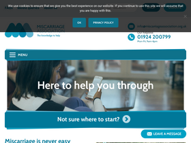 'miscarriageassociation.org.uk' screenshot
