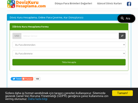 'dovizkuruhesaplama.com' screenshot