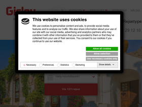 'gislev-rejser.dk' screenshot