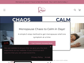 Menopause Calm With Rose homepage screenshot