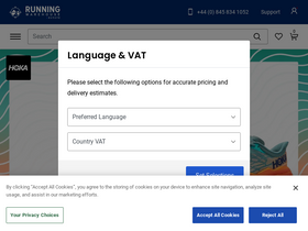 'runningwarehouse.eu' screenshot