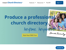 'instantchurchdirectory.com' screenshot
